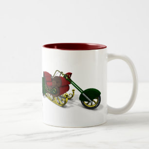 Santa Claus Motor Trike Sledge Two-Tone Coffee Mug