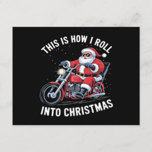 Santa Claus Motorcycle Motorbike Christmas Essenti Enclosure Card