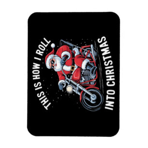 Santa Claus Motorcycle Motorbike Christmas Essenti Magnet