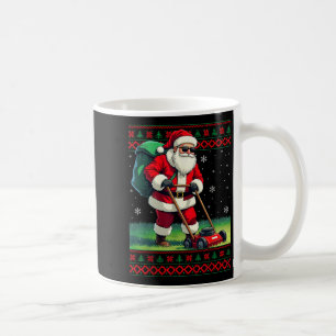 Santa Claus Mowing Lawn Ugly Christmas Holiday Boy Coffee Mug