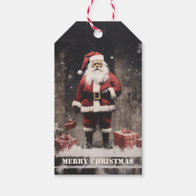 Santa Claus Mural Gift Tags (Front)
