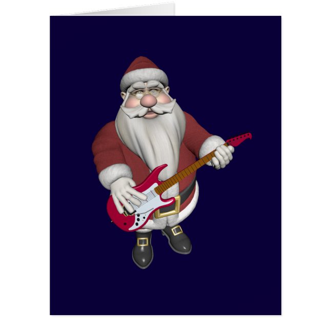 Santa Claus Musical Avec Guitare Électrique Rouge (Devant)