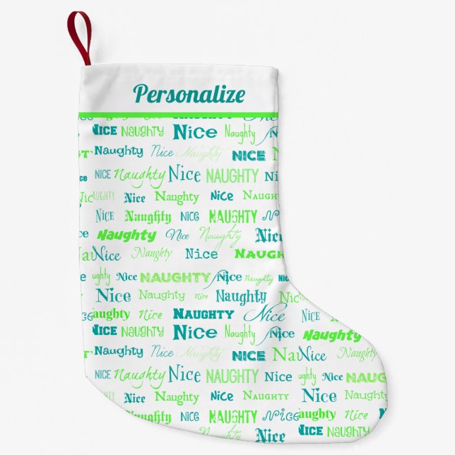 Santa Claus Naughty or Nice List Christmas Holiday Small Christmas Stocking (Front)