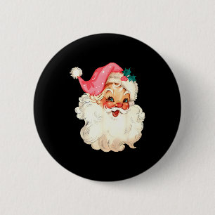 Santa Claus Nk Christmas Face Old Xmas Vintage Nk  2 Inch Round Button