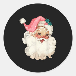 Santa Claus Nk Christmas Face Old Xmas Vintage Nk  Classic Round Sticker