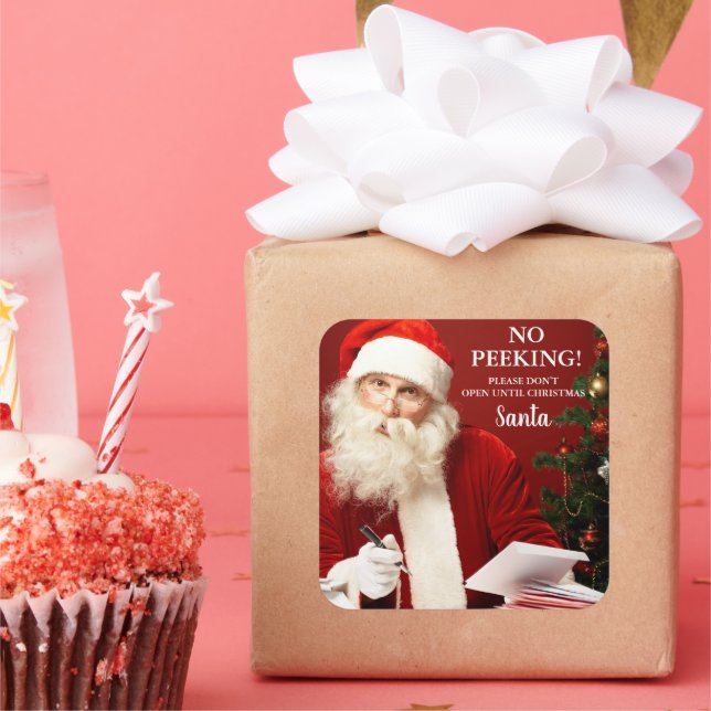 Santa Claus No Peeking Gift Stickers (Party)