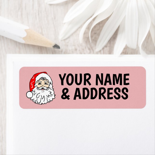 SANTA CLAUS NOËL RETOUR ADRESSE ÉTIQUETTES (En situation)