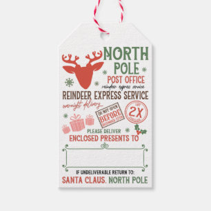 Santa Claus North Pole Express Delivery Custom Gift Tags
