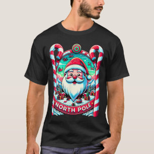 Santa Claus North Pole Merry Christmas Festive Xma T-Shirt