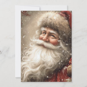 Santa Claus Nostalgic Christmas Flat Card