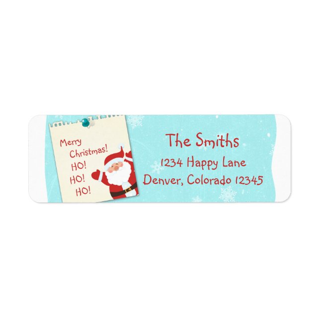 Santa Claus Note Christmas Return Address (Front)
