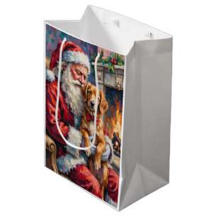 Santa Claus Nova Scotia Duck Tolling Retriever Medium Gift Bag