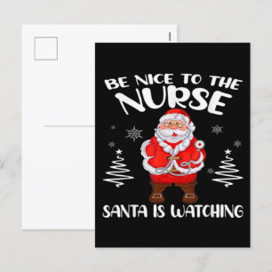 Santa Claus Nurse  Holiday Postcard