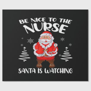 Santa Claus Nurse  Wrapping Paper