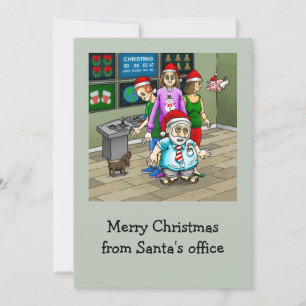 Santa Claus Office Christmas Card