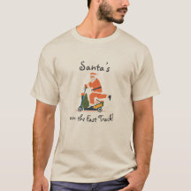 Santa Claus on a Scooter Christmas T-Shirt