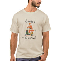 Santa Claus on a Scooter Christmas T-Shirt