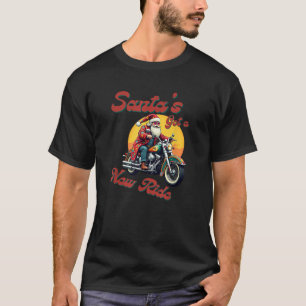 Santa Claus on his new ride is a Motorcycle  T-Shirt