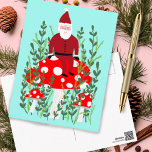 Santa Claus on Magical Mushroom Xmas Postcard<br><div class="desc">Customizable card,  Add your own text to the back or front of the card.
Check my shop for more designs or let me know if you'd like something custom.</div>