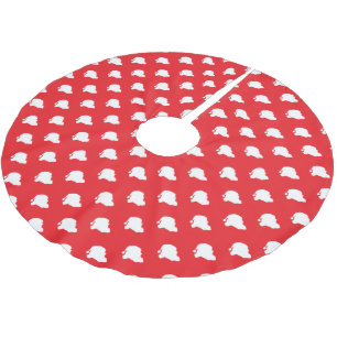 Santa Claus on red Brushed Polyester Tree Skirt