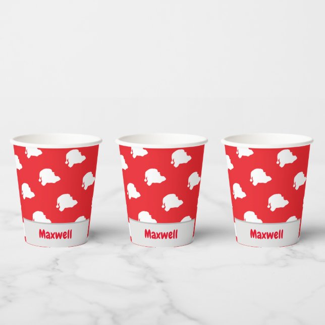 Santa Claus on red Paper Cups (Multi)
