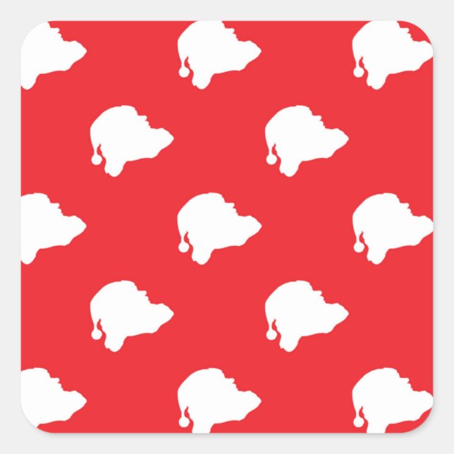 Santa Claus on red Square Sticker (Front)