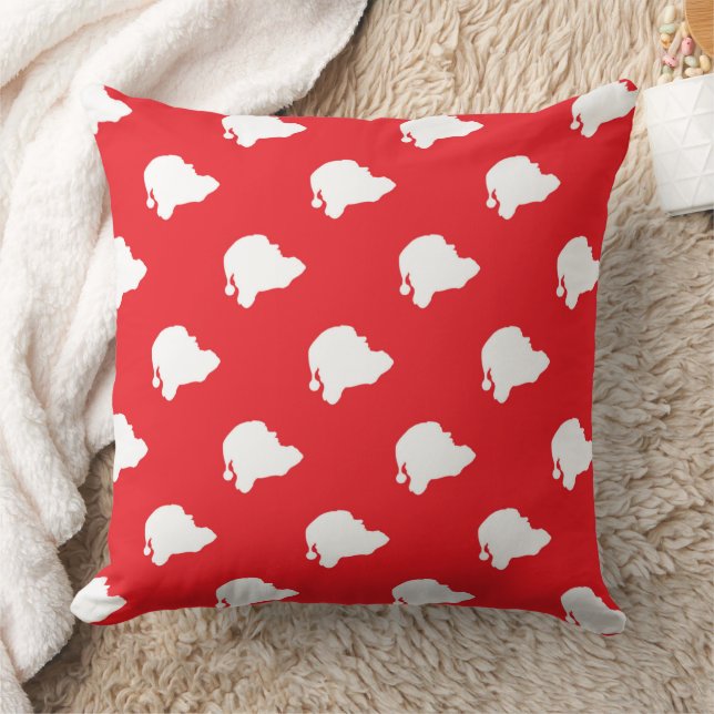 Santa Claus on red Throw Pillow (Blanket)