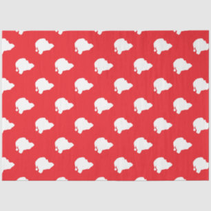 Santa Claus on red Tissue Paper