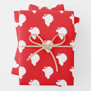 Santa Claus on red Wrapping Paper Sheet