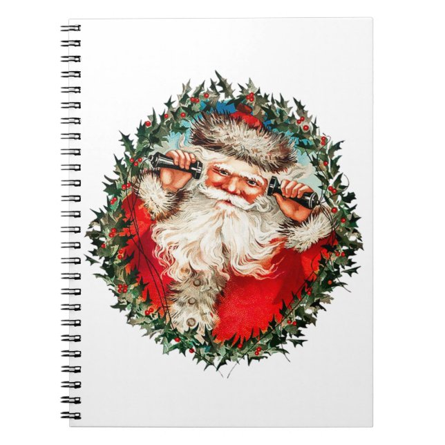 Santa Claus on string phones  Notebook (Front)