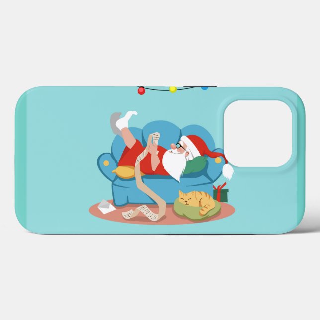 Santa Claus on the couch in pyjamas Case-Mate iPhone Case (Back (Horizontal))