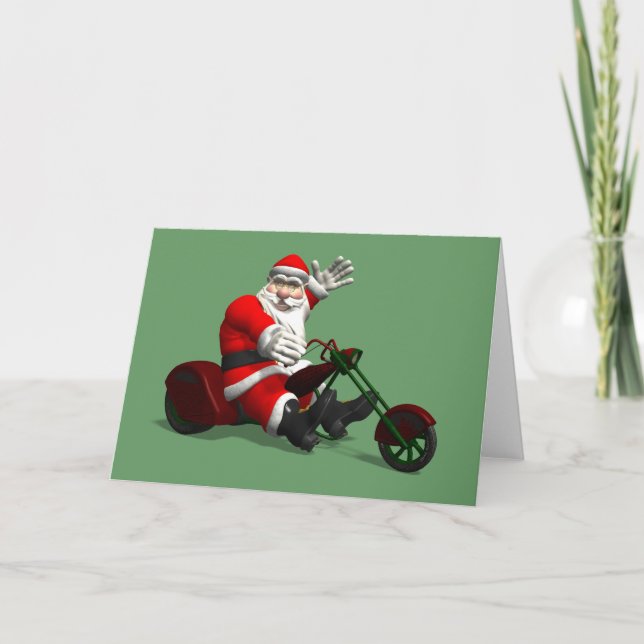 Santa Claus On Trike Holiday Card (Front)