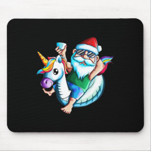 Santa Claus On Vacation Pool Christmas In Summer Mouse Pad