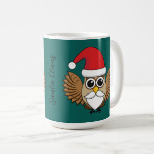 Santa Claus Owl   Add your Name Coffee Mug