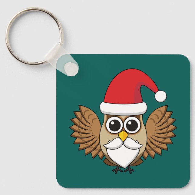 Santa Claus Owl Keychain (Front)