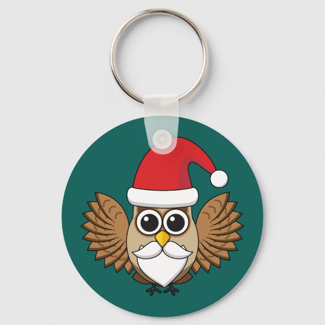 Santa Claus Owl Keychain (Front)
