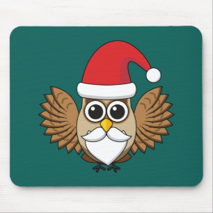 Santa Claus Owl Mouse Pad