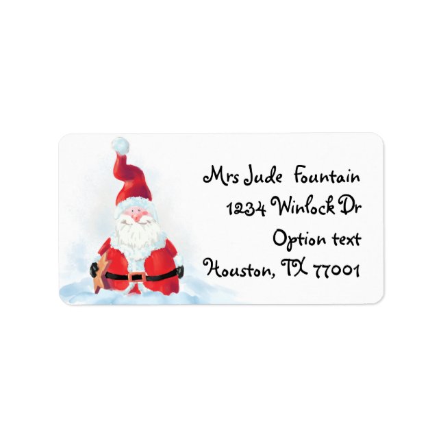 Santa Claus painting Return Address Mailing Label (Front)