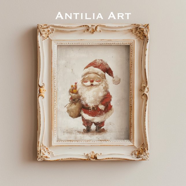 Santa Claus Painting Vintage Father Christmas Poster (Creator Uploaded)