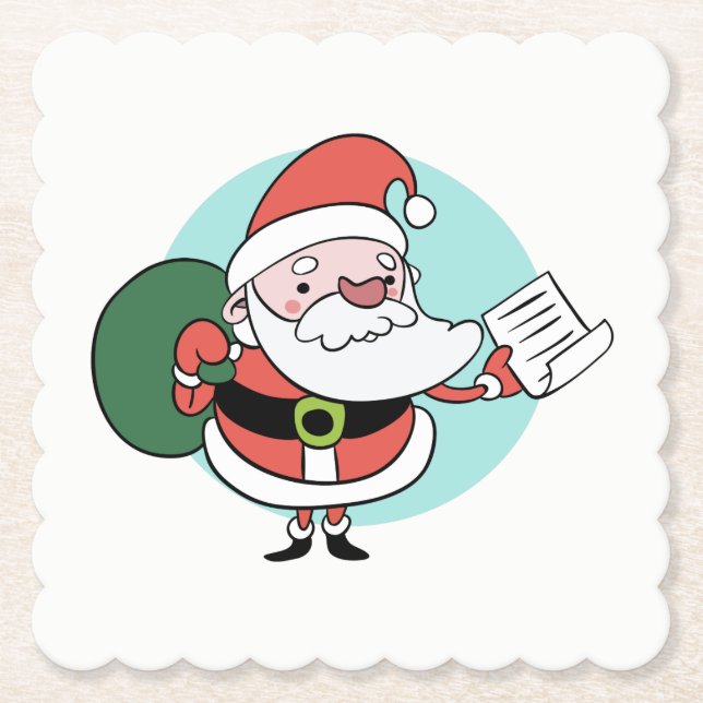 Santa Claus paper coasters (Front)
