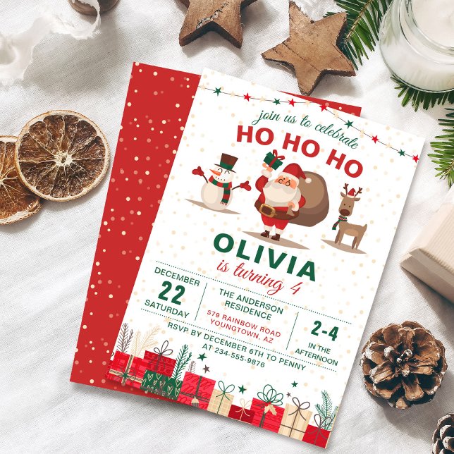 Santa Claus Party Christmas Holiday Birthday Invitation (Creator Uploaded)