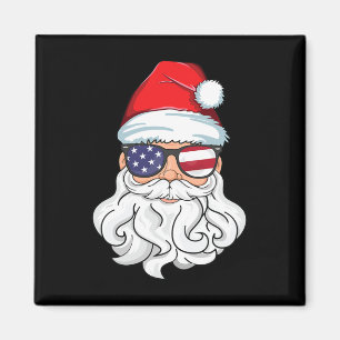 Santa Claus Patriotic Usa Sungles Kids Christmas I Magnet