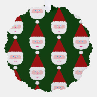 Santa Claus Pattern Ornament Card