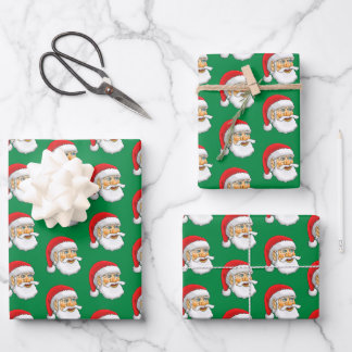 Santa Claus Pattern Wrapping Paper Sheet