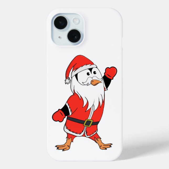 Santa Claus Penguin Ready for Christmas Case-Mate iPhone Case (Back)