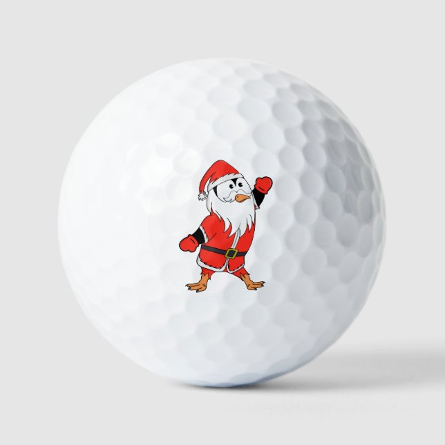 Santa Claus Penguin Ready for Christmas Golf Balls (Front)