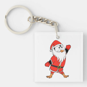 Santa Claus Penguin Ready for Christmas Keychain