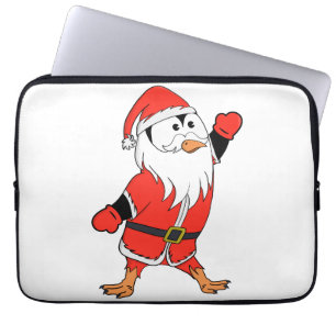 Santa Claus Penguin Ready for Christmas Laptop Sleeve