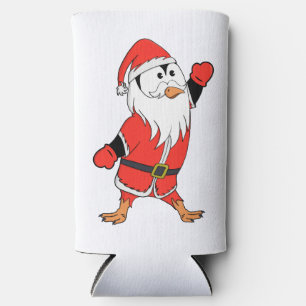 Santa Claus Penguin Ready for Christmas Seltzer Can Cooler