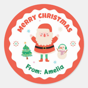 Santa Claus Personalized Christmas Stickers
